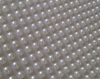 CraftbuddyUS 400 X 4mm Stick on Self Adhesive White Pearl Gems Wedding Cards Craft Ivory