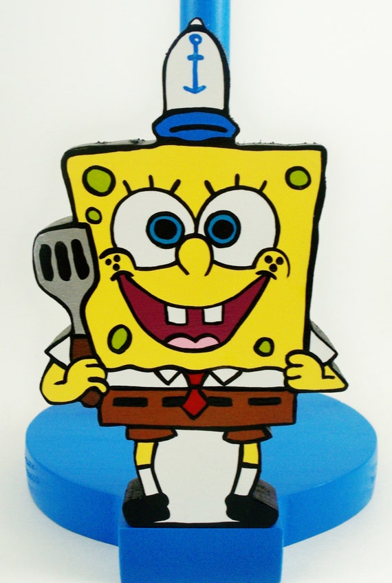 Spongebob Squarepants Chef Kitchen Wood Paper Towel Holder