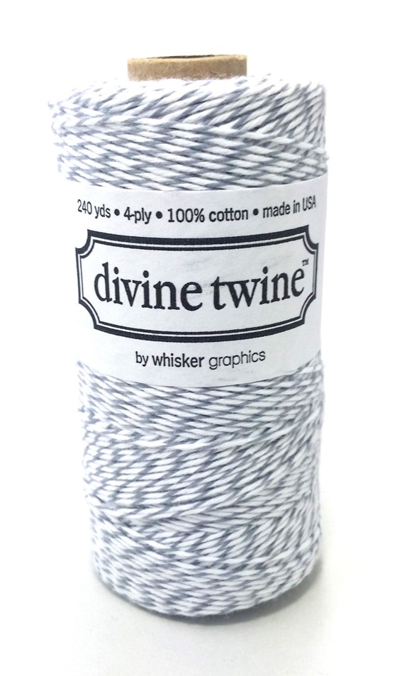 10m Oyster Grey & White Divine Twine Packaging Yarn String Bakers Twine
