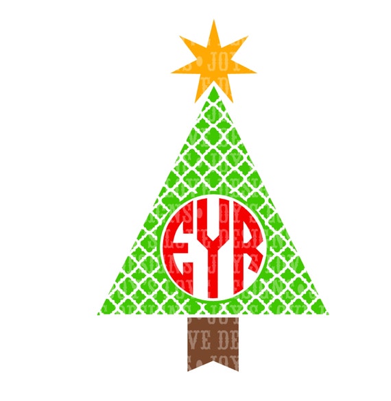 Download Quatrefoil Monogram Christmas Tree SVG and DXF Digital