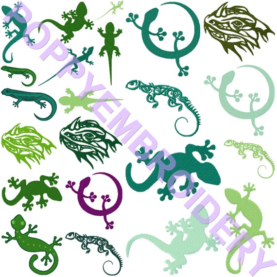 LIZARD Design for Embroidery machine / lézard motifs pour