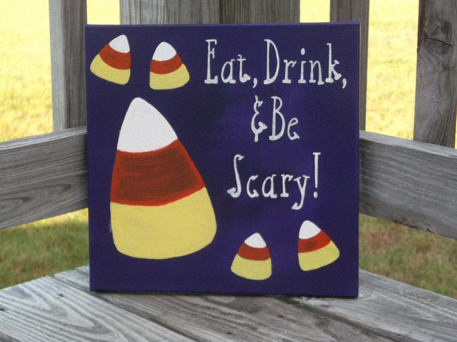 Decorative Halloween Wall Art Canvas by CraftsInMass on Etsy