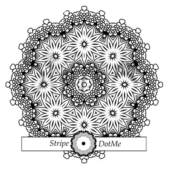 Items similar to Digital Coloring Pages Zentangle Inspired Kaleidoscope