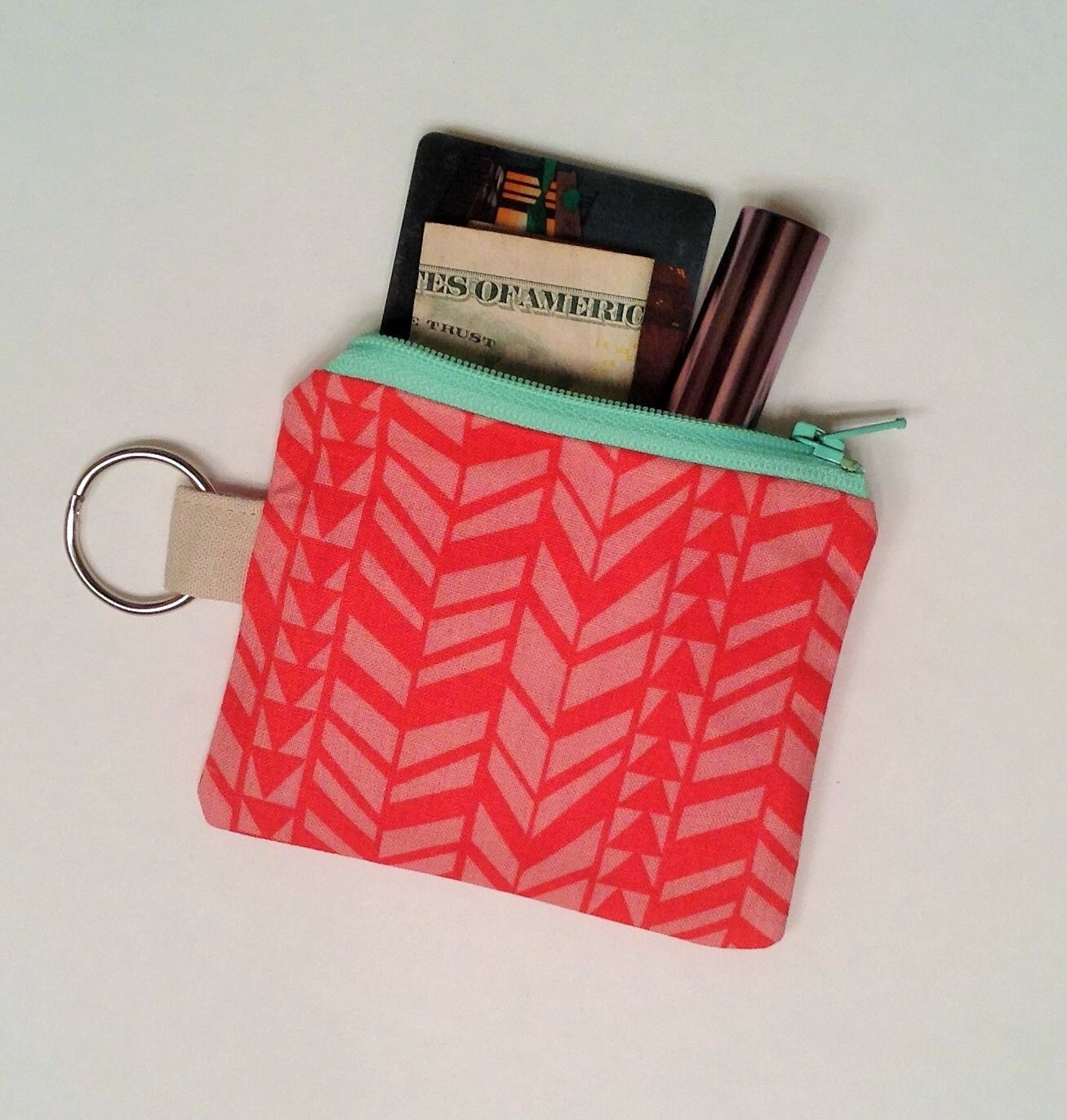 Coin Purse Keychain Fabric Coin Purse Small by SewChickadeeSew