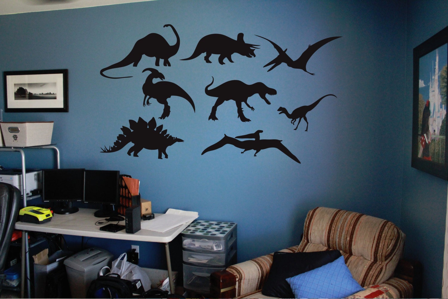 Set of 8 Dinosaurs Fun dino wall decals