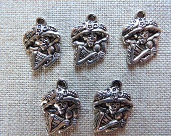 Skeleton Charms x 5. Mexican Skeleton. Day Of The Dead. Tibetan Silver Tone. UK Seller