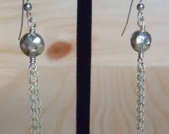 Sterling Crater Moon Earrings