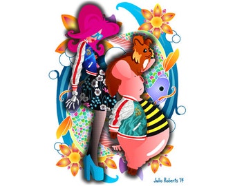 DIRECT DOWNLOAD. Poster, Sukajan, colors, Art, wallpaper, gift idea.