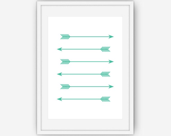 Teal Arrow Print Arrow Wall Art Teal Wall Art Arrow Wall