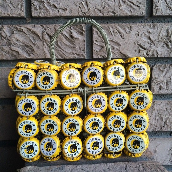 REDUCED Vintage Kenyan Tusker Beer Yellow Bottle by MariesRelics