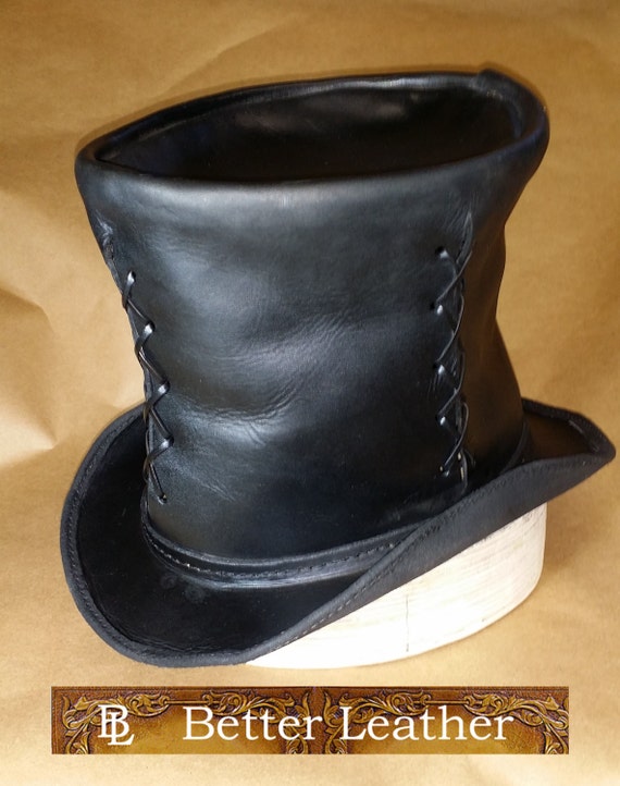 Leather Top Hat by BetterLeather on Etsy