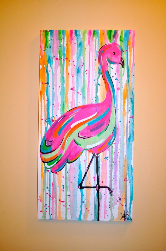 acrylic flamingo painting
