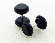 1/3" (8 Mm) Black Stainless Steel Faux Plug Earring | In Stock - Foto 5