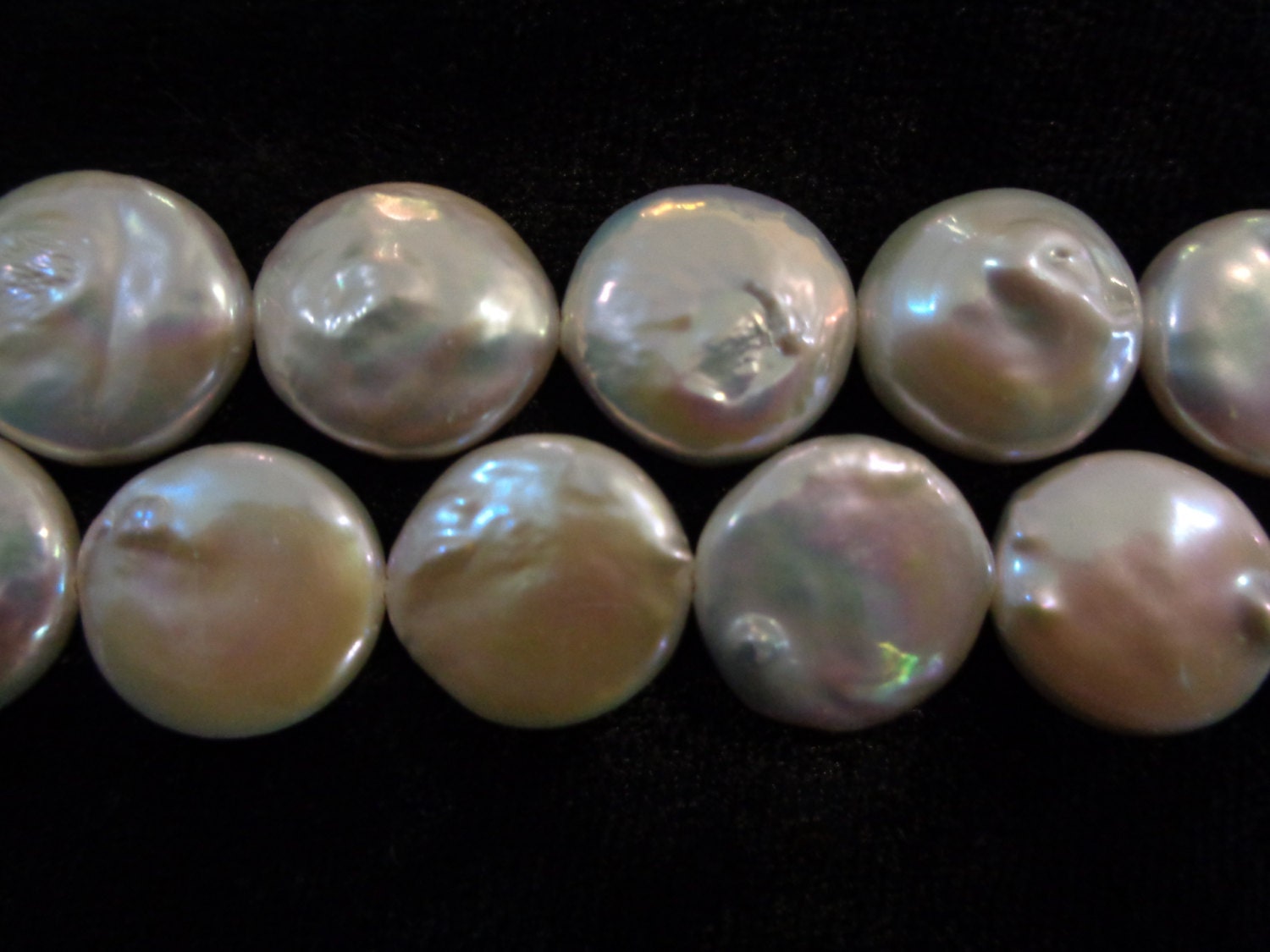 Genuine pearls pearl coin beads rare pearls by TheBeadingAct