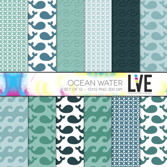 Ocean Water 12x12 Digital Scrapbooking Paper by LVExDigitalScraps