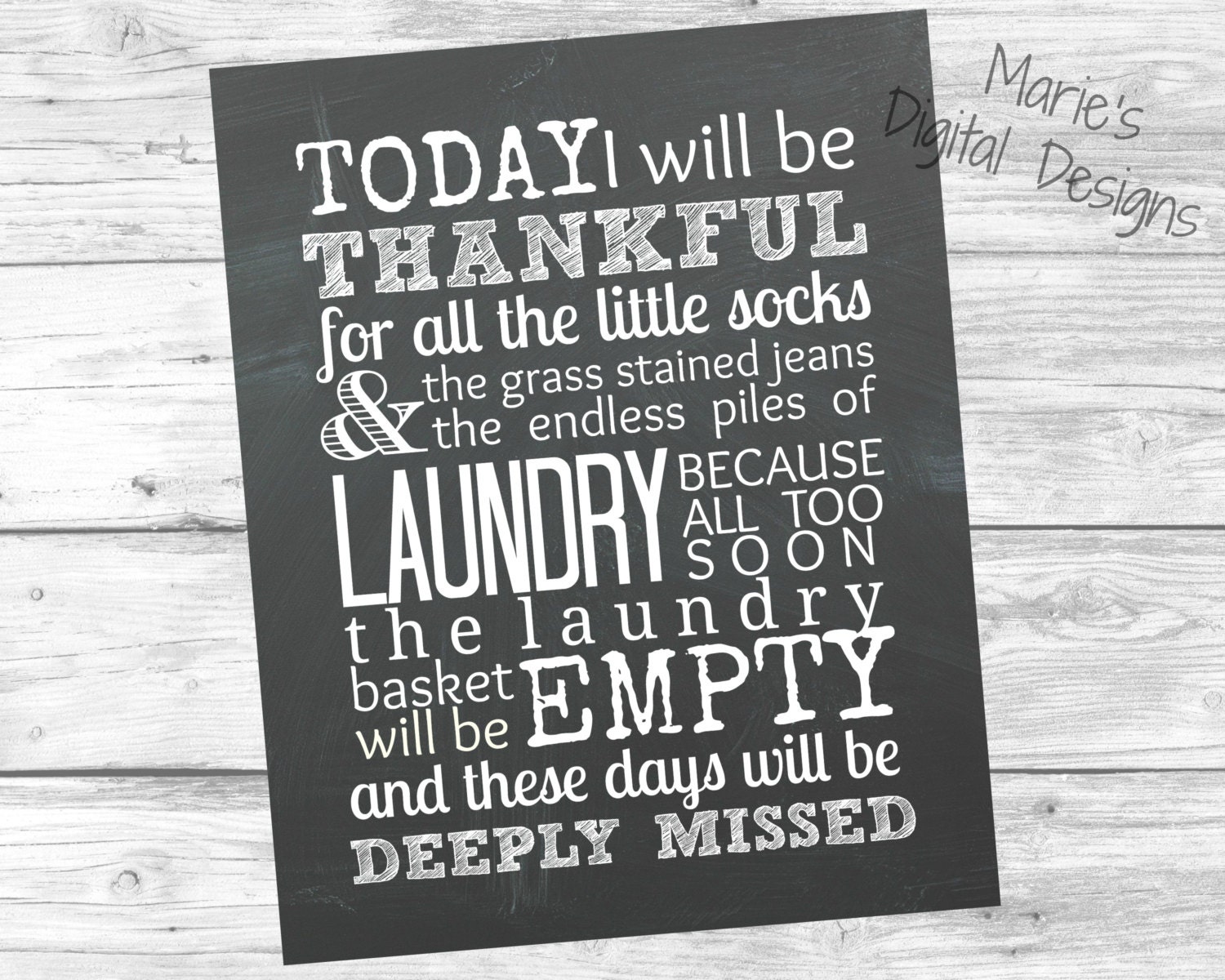 Laundry Room Sign Printable Instant Download Today I Will