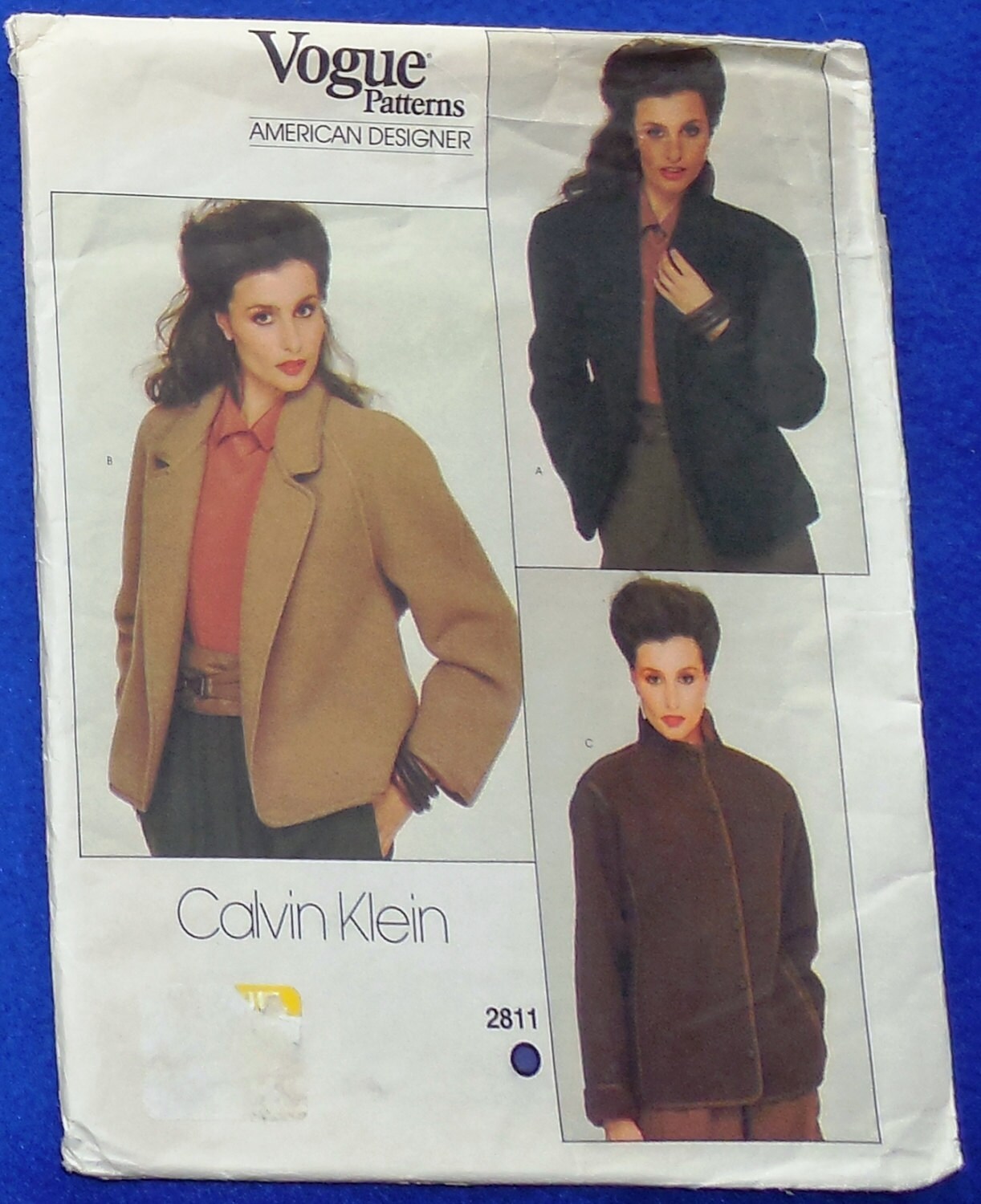 1980s Vogue 2811 Calvin Klein American Designer Pattern-Size