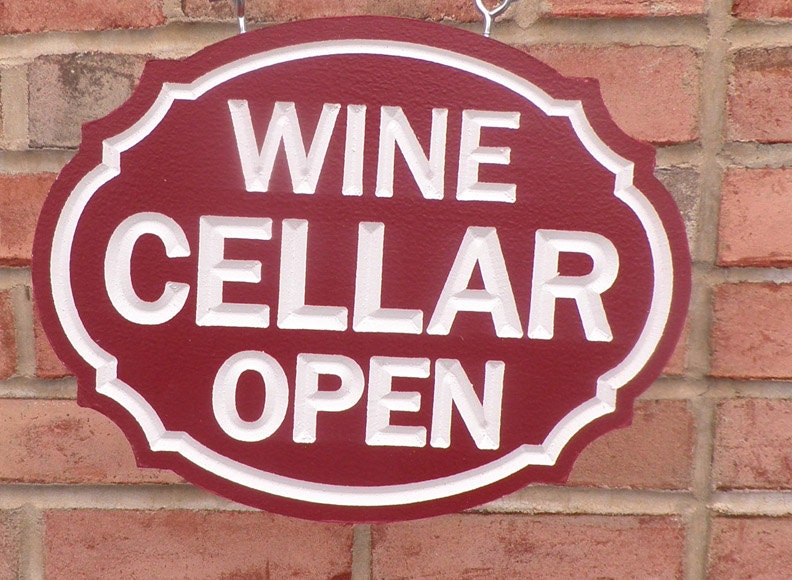 Wine Cellar Sign Carved Sign Personalize This Name Sign