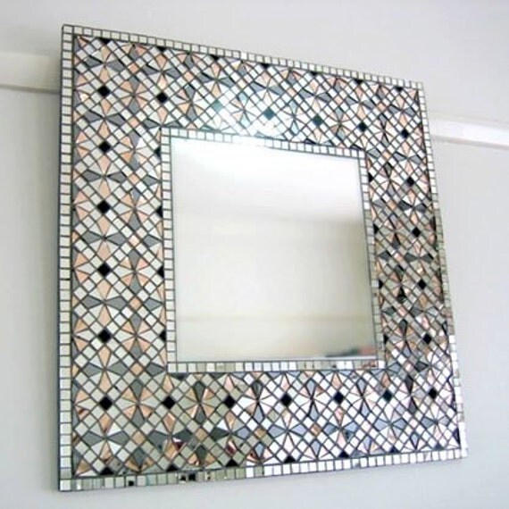 Geometric Wall Art Square Wall Mirror Vanity Mirror Framed