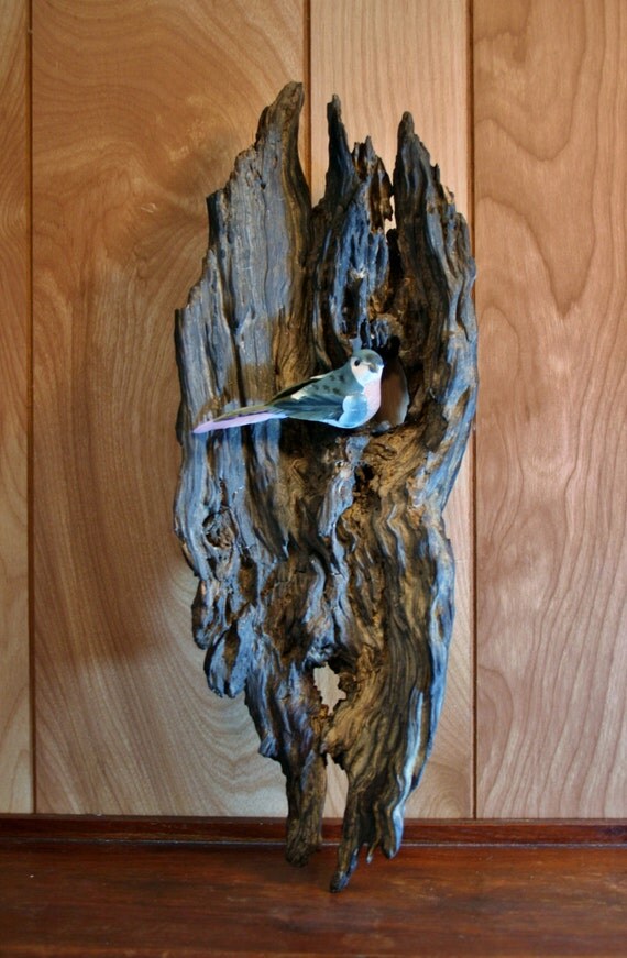Driftwood with Bird Wall Hanging Original Art
