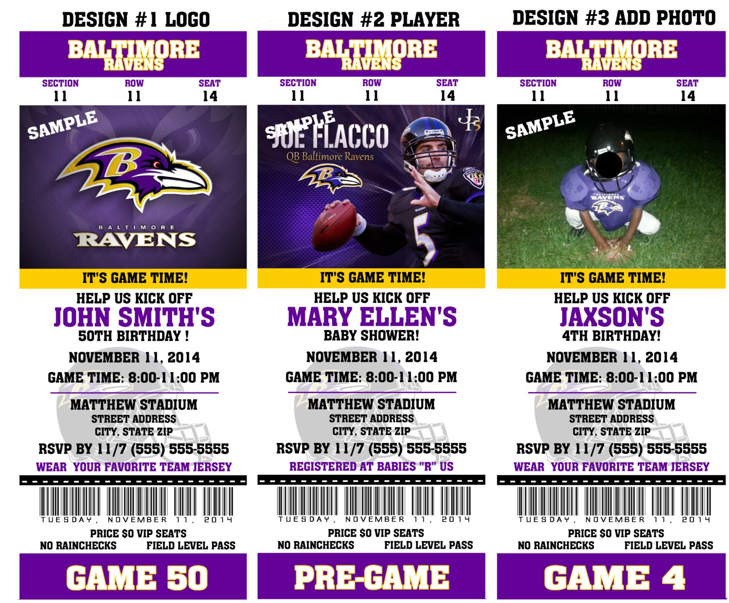 Baltimore Ravens Wedding Invitations 4