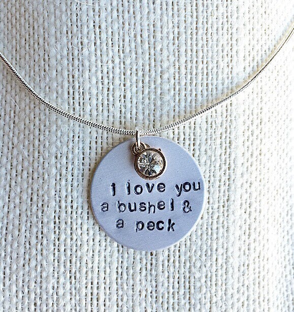 I Love You a Bushel and a Peck Necklace with Bead by