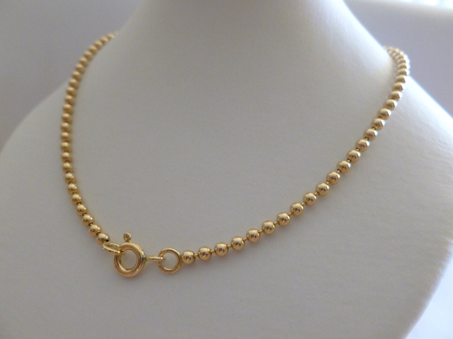 9ct Solid Yellow Gold Bead Ball Chain Necklace by JustChainsOz