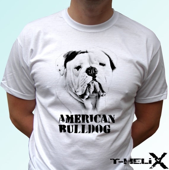 American Bulldog dog new white t shirt design mens