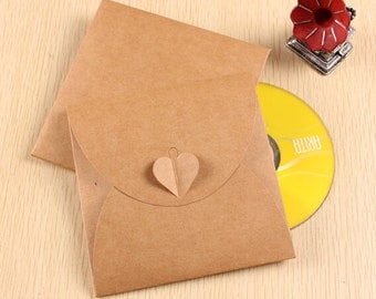 10pcs CD Sleeve Recycled Kraft Paper CD Sleeves CD Box set 13*13cm (CD003)
