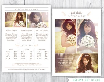 photography pricing template / wedding photographer pricing template / photographer price list / templates for photographers / photography
