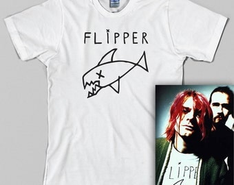 Flipper T Shirt - kurt cobain, nirvana, grunge, 90s, rock, Graphic Tee, All Sizes & Colors