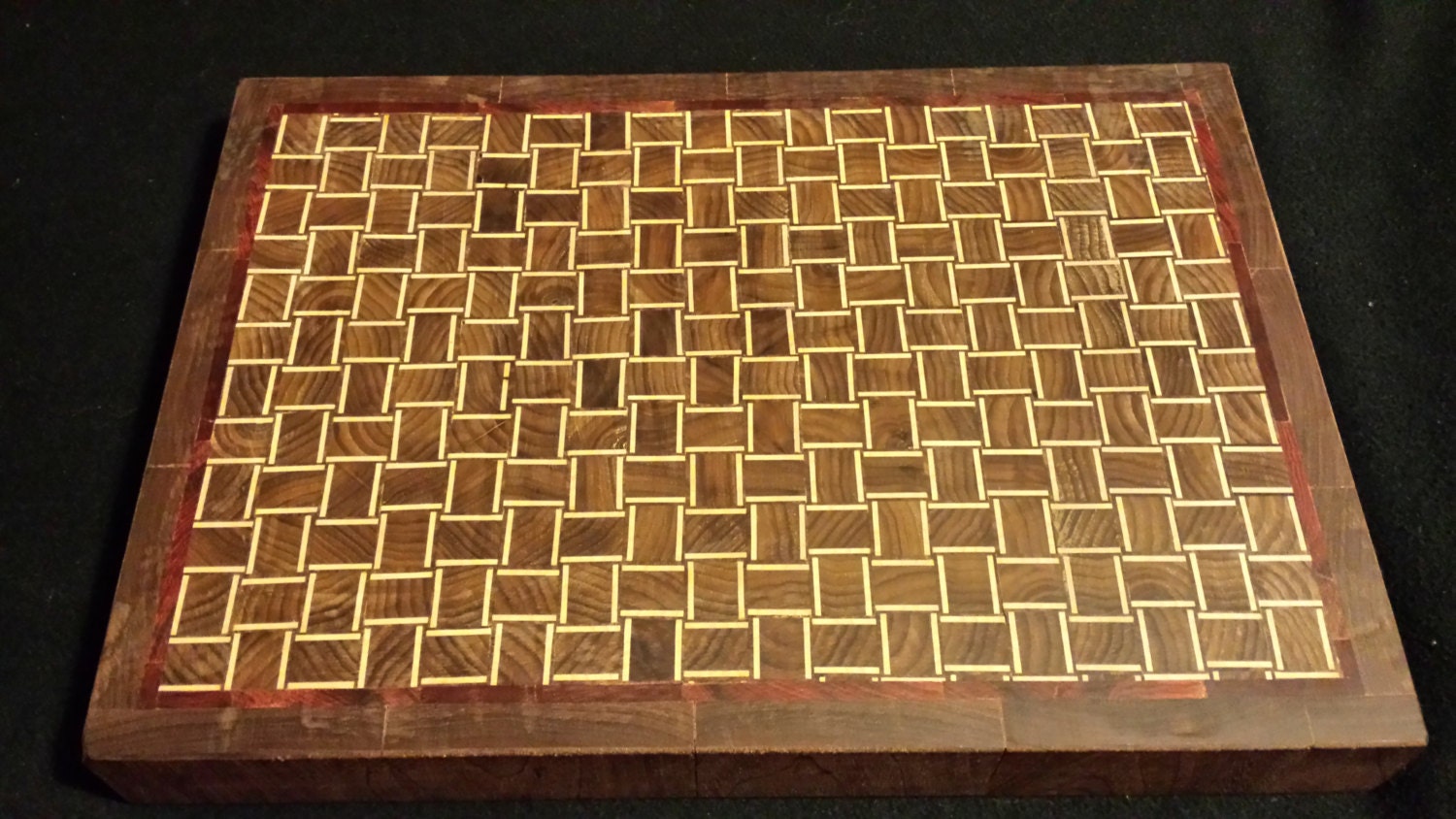 Large Basket Weave End Grain Cutting Board by SussmanWoodworking
