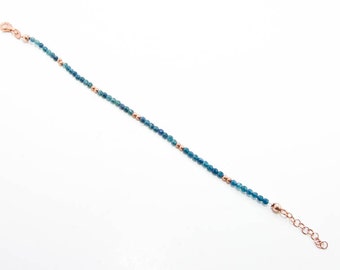 Sterling silver-gold plated bracelet with blue stones 7100 20cm.