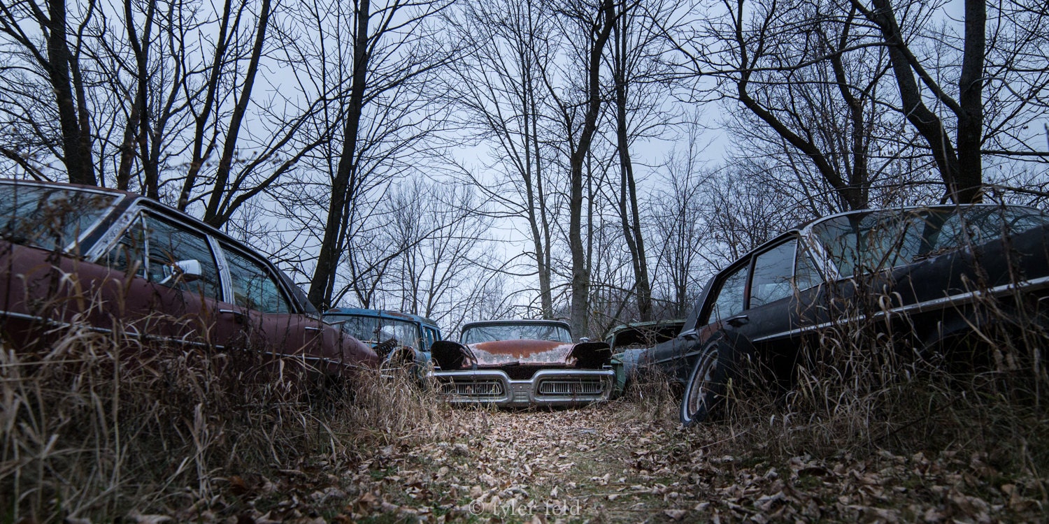 Classic Mercury Junk Yard Photo Print Wisconsin by TylerFeldPhotos