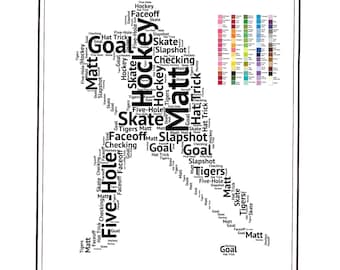 PERSONALIZED Ice Hockey Gift - Hockey Gift Word Art - Hockey Gift Ideas - Hockey Gifts 8 x 10 Print