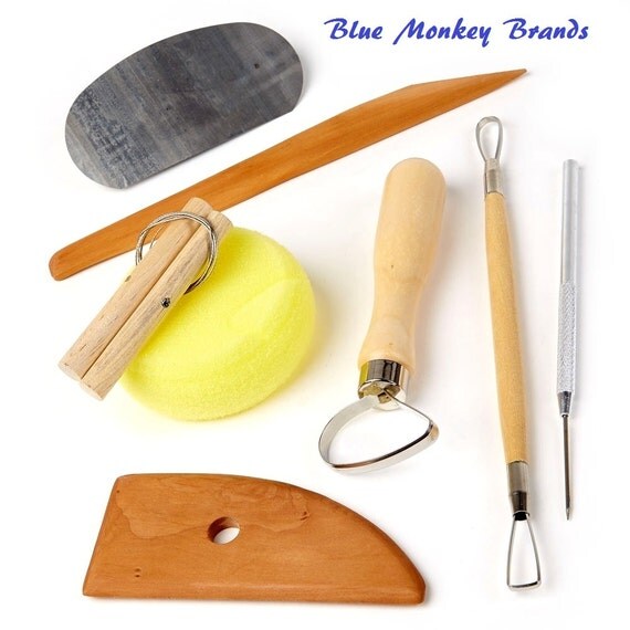CLAY POTTERY Tool Kits 8 Piece Set Ceramics by BlueMonkeyBrands
