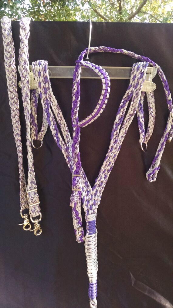 Horse Tack: Paracord Breast Collar Bridle 9 ft Barrel Reins