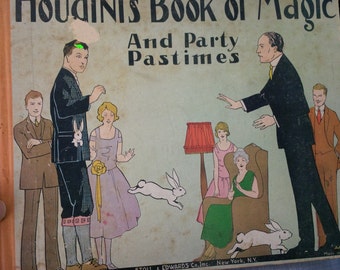 HOUDINI'S BOOK MAGIC and party pasttimes-(has front and back covers)