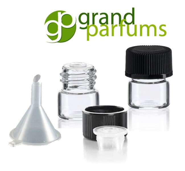 24 Clear Glass Sample Vials 14 Dram 1 Ml With Ribbed Black 1534