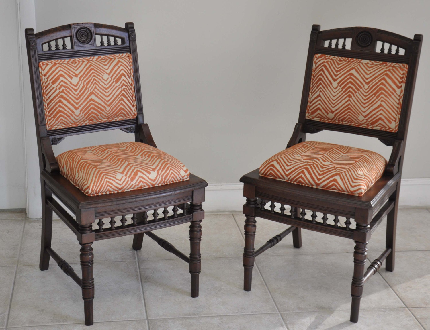 Walnut Eastlake Chairs 1 pair