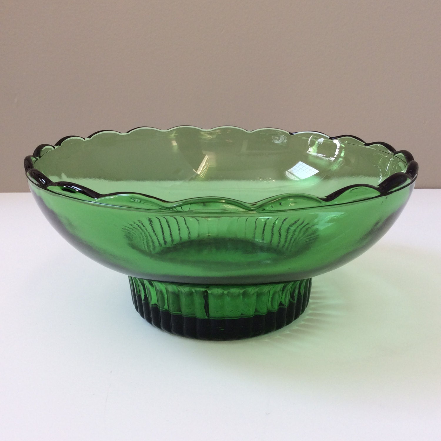 Vintage E.O. Brody Co. Green Glass Bowl With by EastWestVintage1