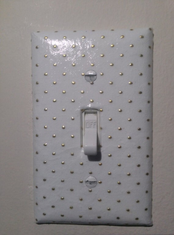 Gold Polka Dot Light Switch Cover Gold Light by LullabyVisions