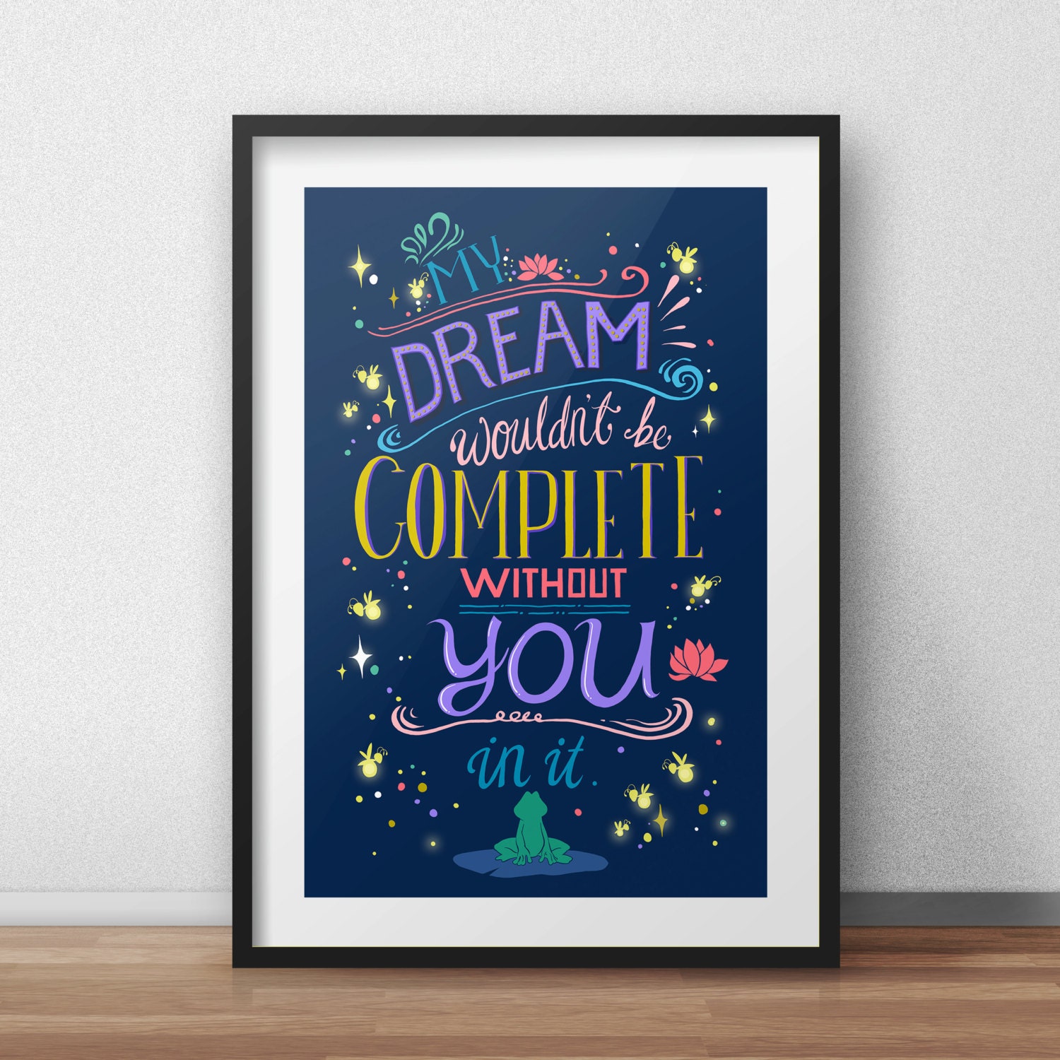 Disney Princess And The Frog Quote Typography Poster Art Print