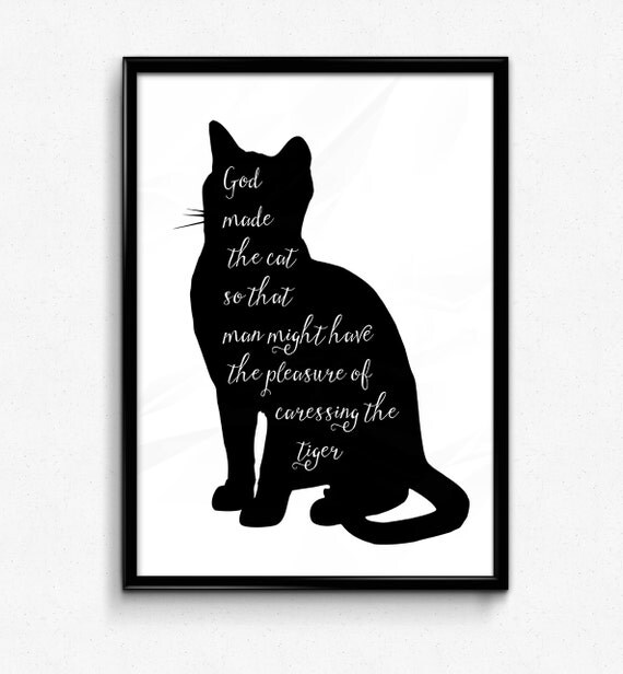 Cat Wall Art scandinavian wall art god made the cat.. Cat Wall Art scandinavian wall art god made the cat..