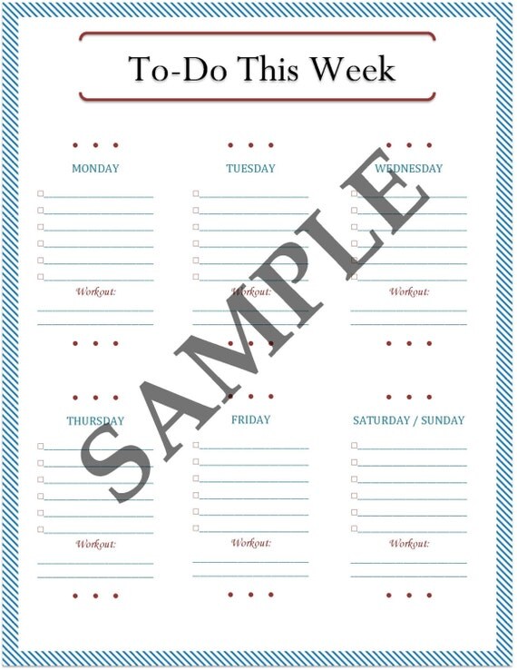 items similar to weekly planner template on etsy