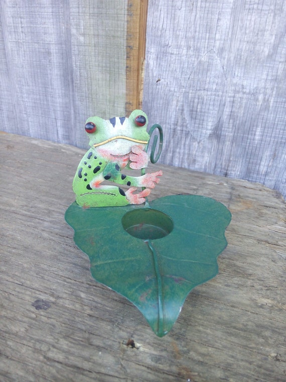 Frog Candle Holder by ColdhillCustoms on Etsy
