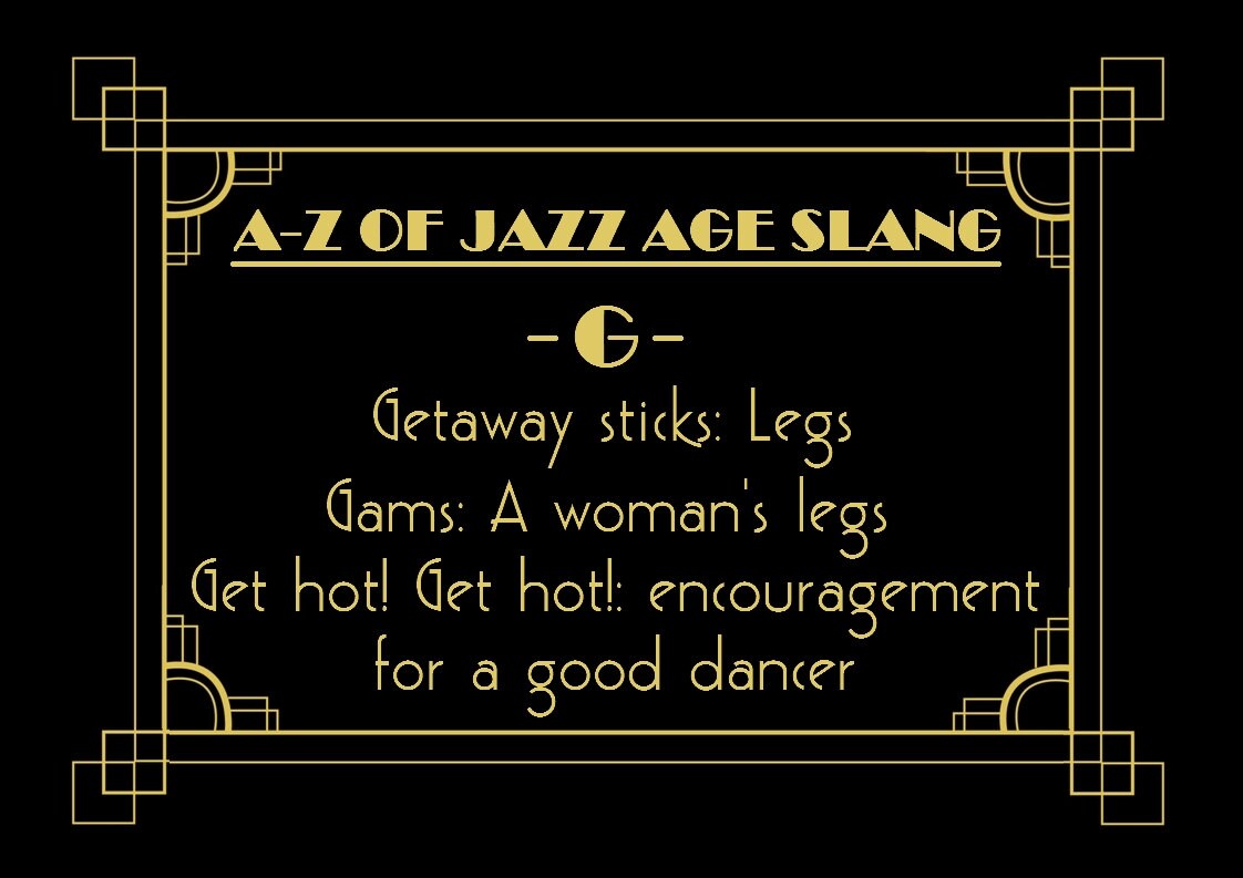 Jazz Age 1920s Slang Words Phrases Sayings Party Decoration