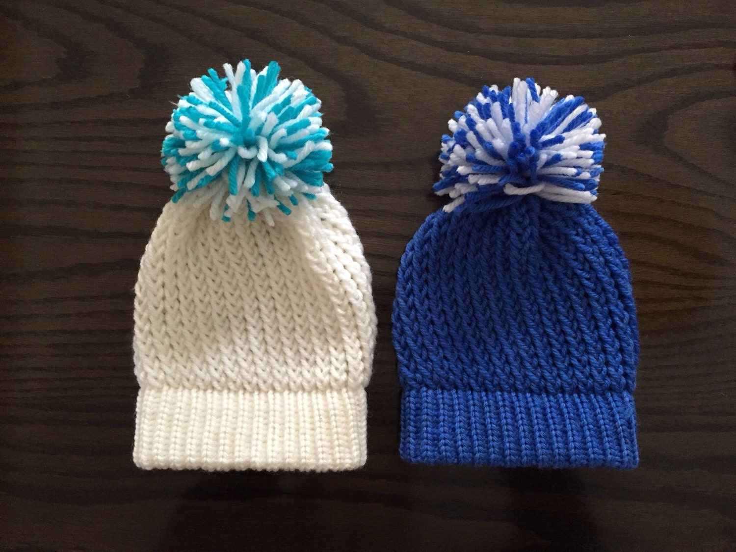 Newborn Baby Hat with Pom Pom by RiffRafCrafts on Etsy