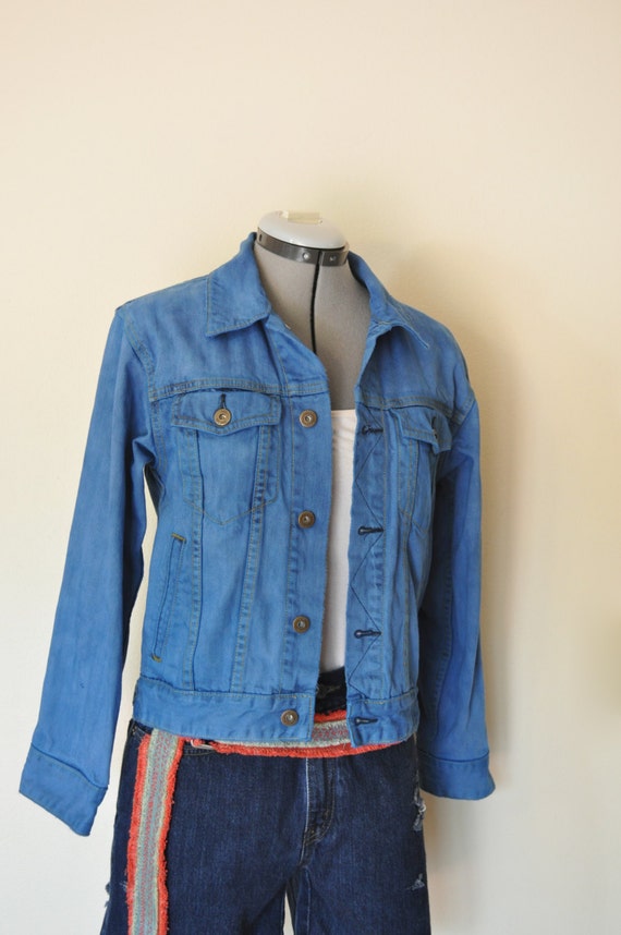 Blue Kids 12 XL Denim JACKET Royal Cobalt Blue Hand Dyed