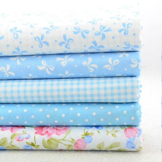 Fat Quarter Bundle thin ASSORTED BLUE collection 5 by fbundles